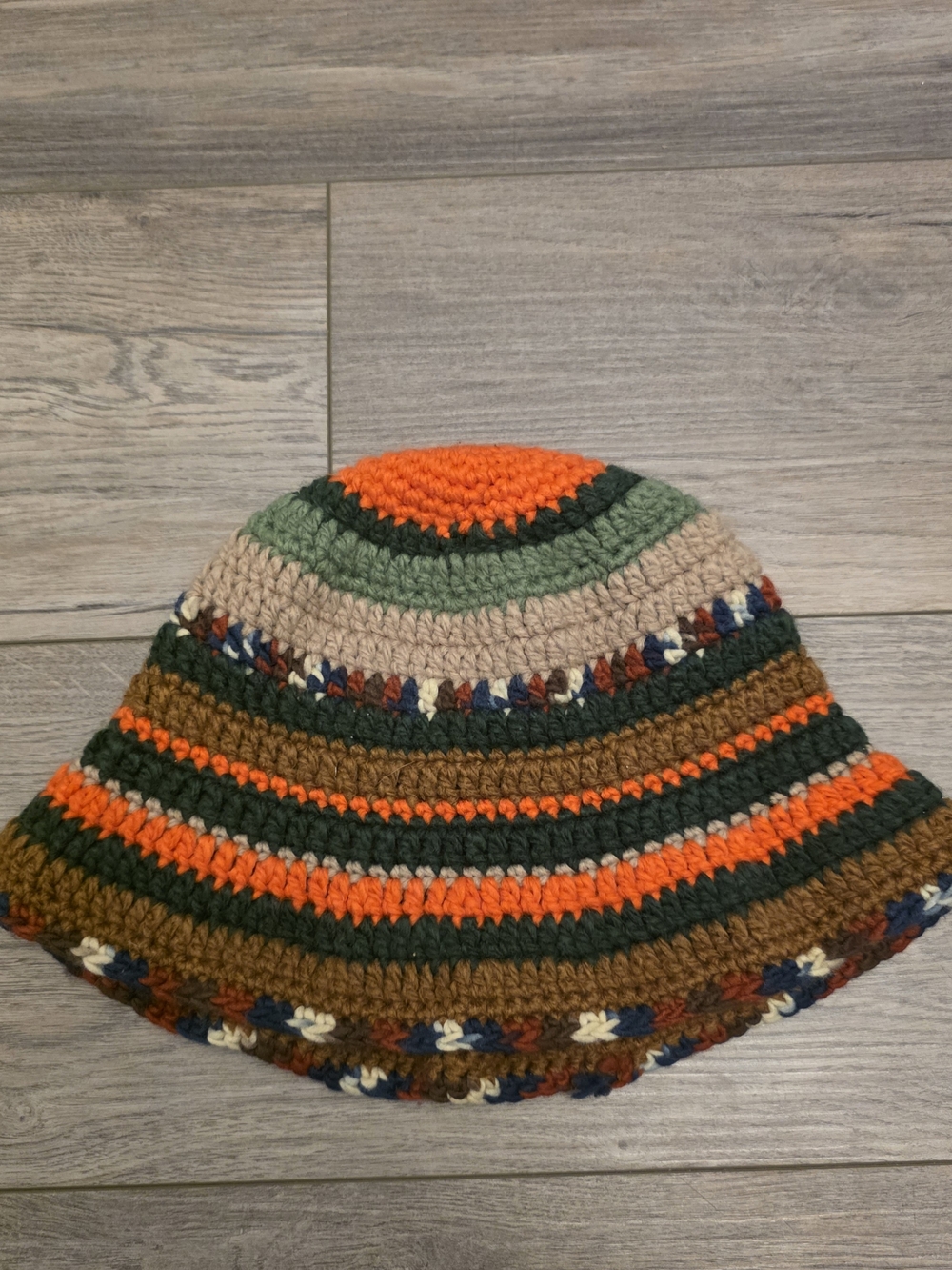 Crochet Knit Striped Pattern Best Unisex Y2K Bucket Hat MulticolorBucket Hat